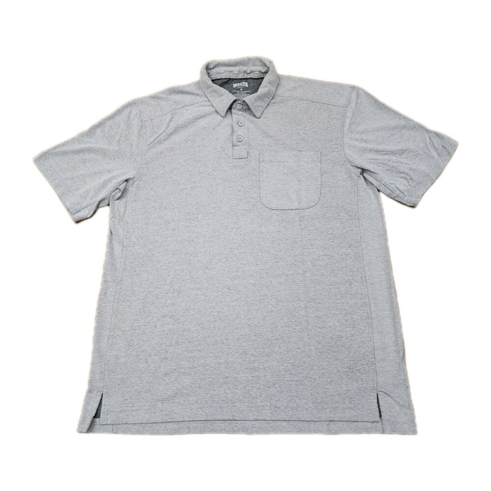 Duluth Armachillo Cooling Short Sleeve Polo Shirt Medium relaxed Fit Gray